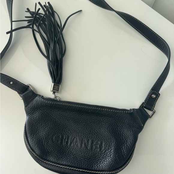 Vintage Chanel Black Caviar Leather Waist Bag with Tassel (2002–2003 Series) - Picture 1 of 7